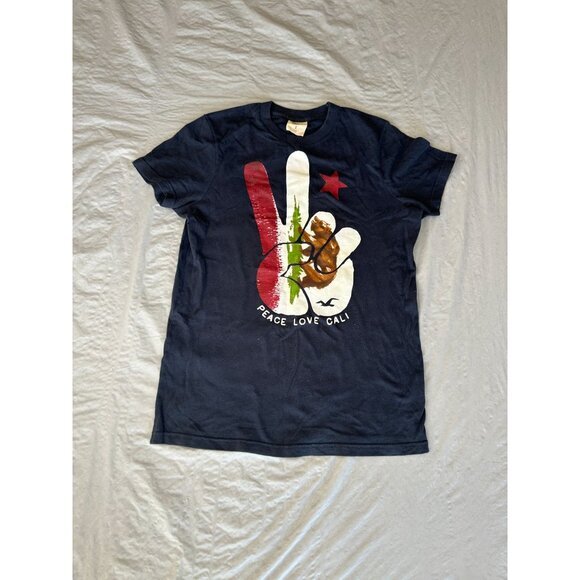 Hollister Womens Blue‎ Shirt Small short sleeve t-shirt round neck 100% cotton - Picture 1 of 7